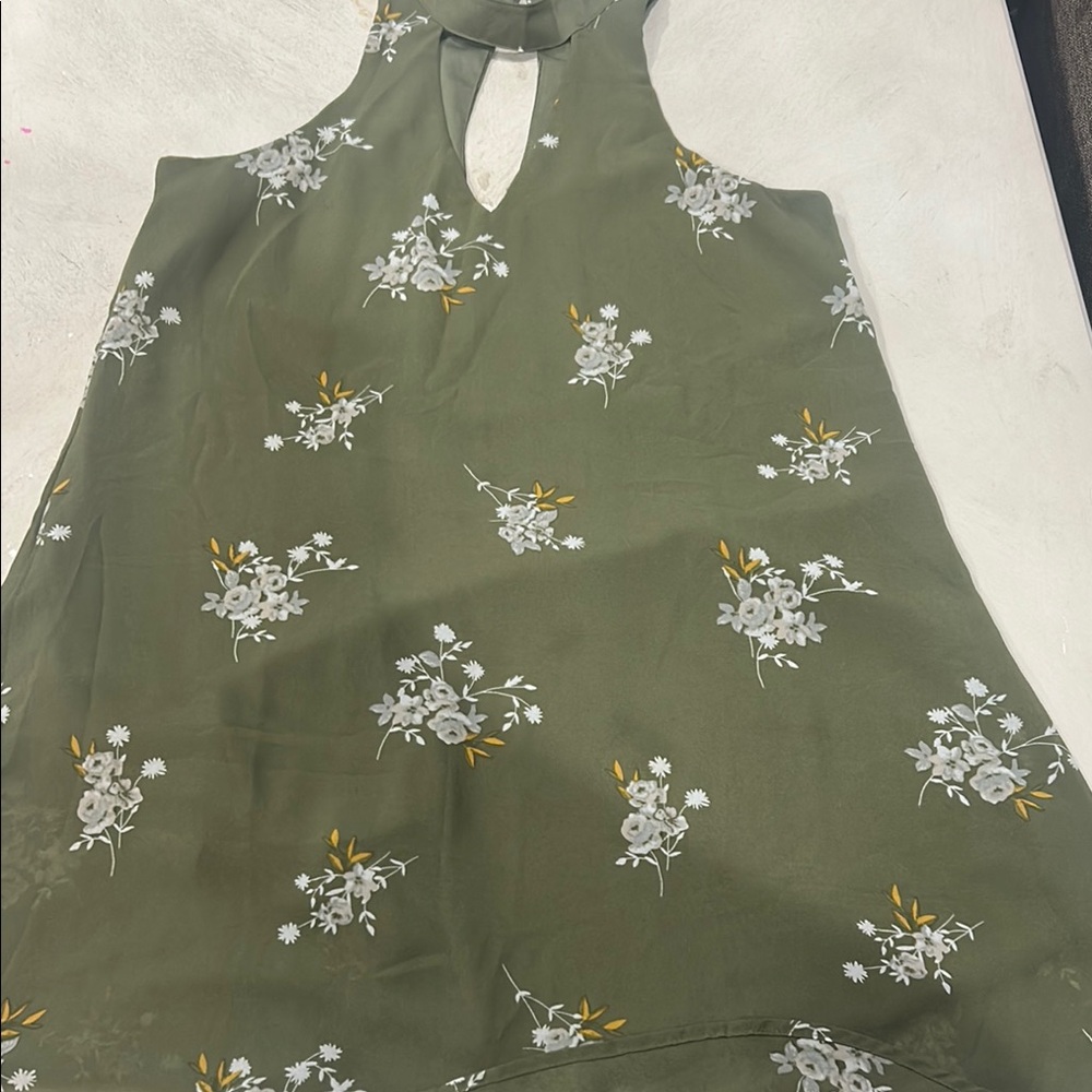 Miami Green Halter Sundress Sleeveless Midi
